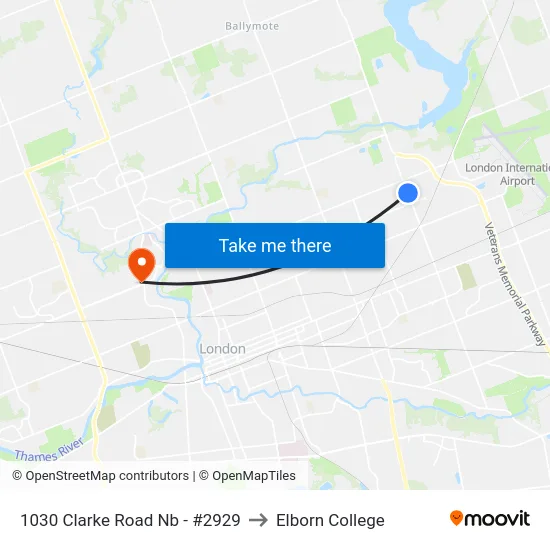 1030 Clarke Road Nb - #2929 to Elborn College map