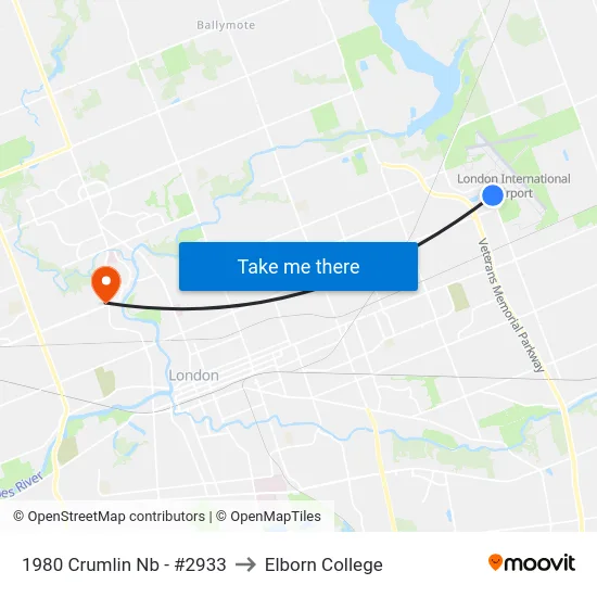 1980 Crumlin Nb - #2933 to Elborn College map