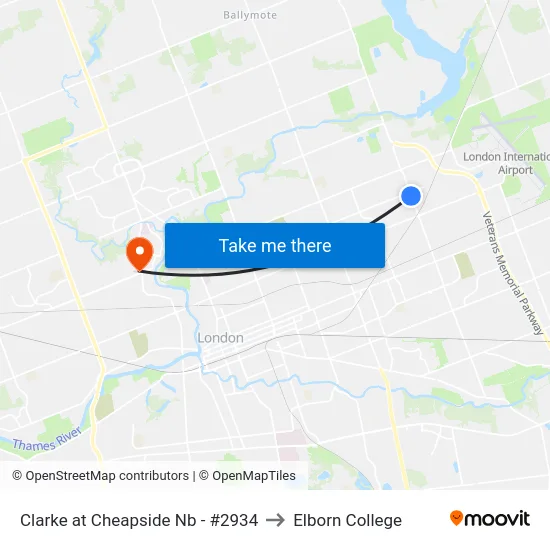 Clarke at Cheapside Nb - #2934 to Elborn College map