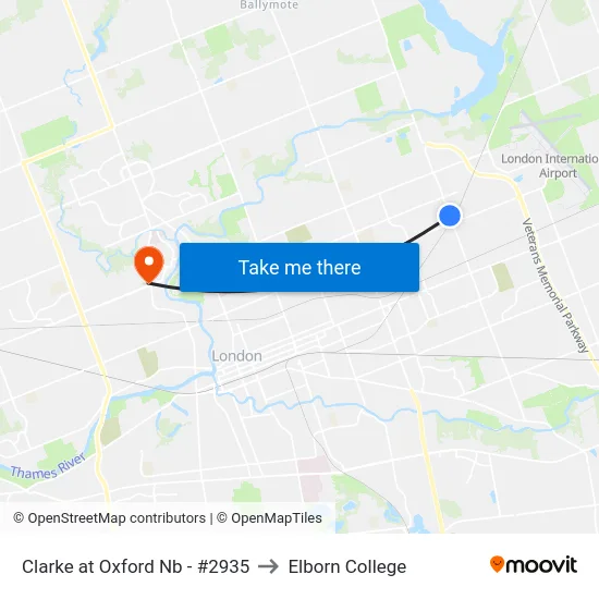 Clarke at Oxford Nb - #2935 to Elborn College map