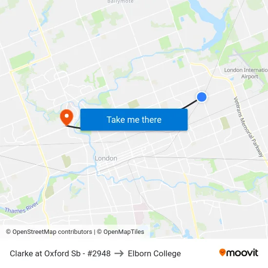 Clarke at Oxford Sb - #2948 to Elborn College map