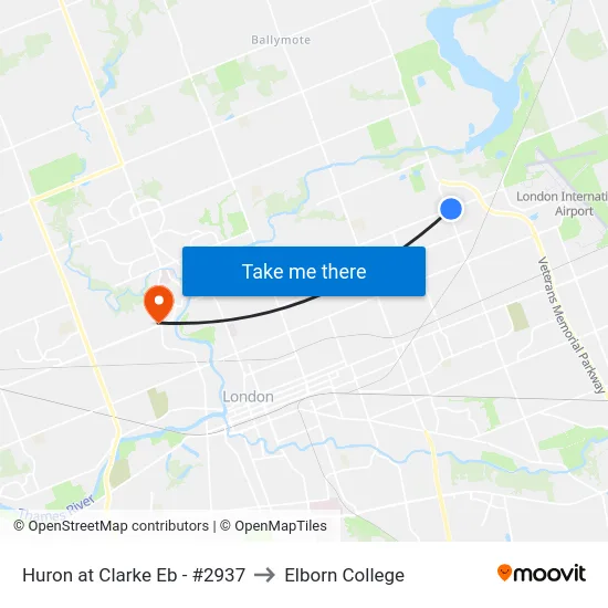 Huron at Clarke Eb - #2937 to Elborn College map