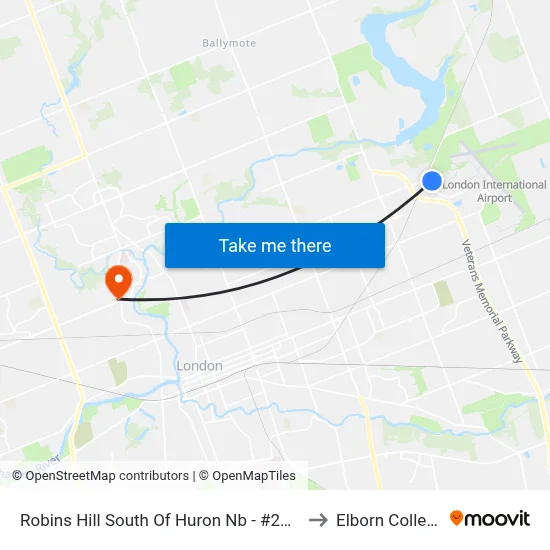 Robins Hill South Of Huron Nb - #2946 to Elborn College map
