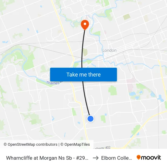 Wharncliffe at Morgan Ns Sb - #2961 to Elborn College map