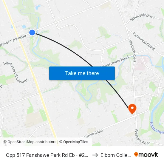 Opp 517 Fanshawe Park Rd Eb - #2979 to Elborn College map