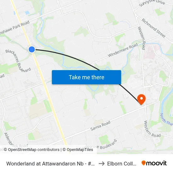 Wonderland at Attawandaron Nb - #2982 to Elborn College map