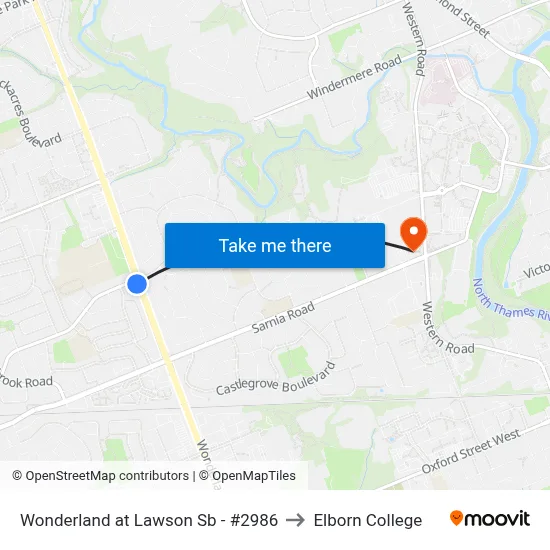 Wonderland at Lawson Sb - #2986 to Elborn College map