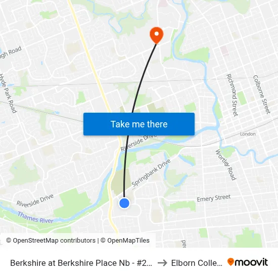Berkshire at Berkshire Place Nb - #2195 to Elborn College map