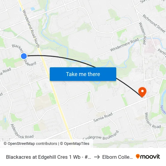 Blackacres at Edgehill Cres 1 Wb - #262 to Elborn College map