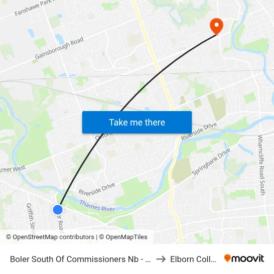 Boler South Of Commissioners Nb - #276 to Elborn College map