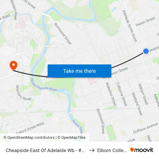 Cheapside East Of Adelaide Wb - #346 to Elborn College map