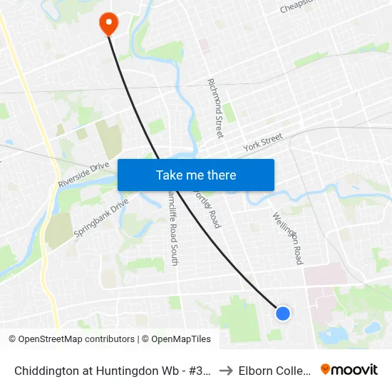 Chiddington at Huntingdon Wb - #386 to Elborn College map