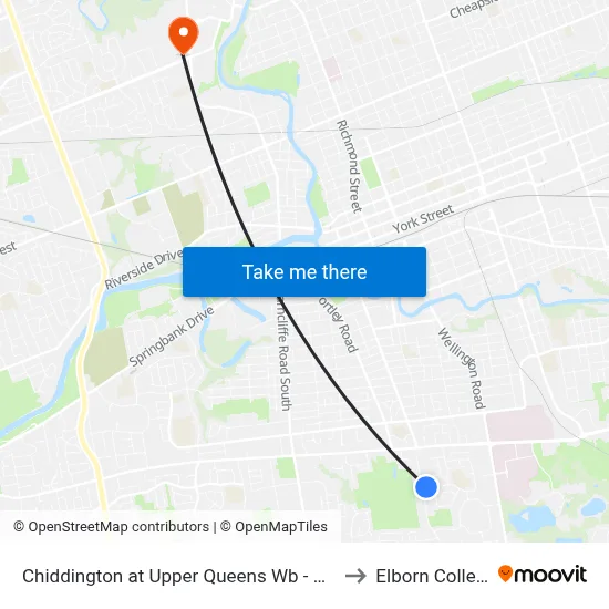 Chiddington at Upper Queens Wb - #389 to Elborn College map