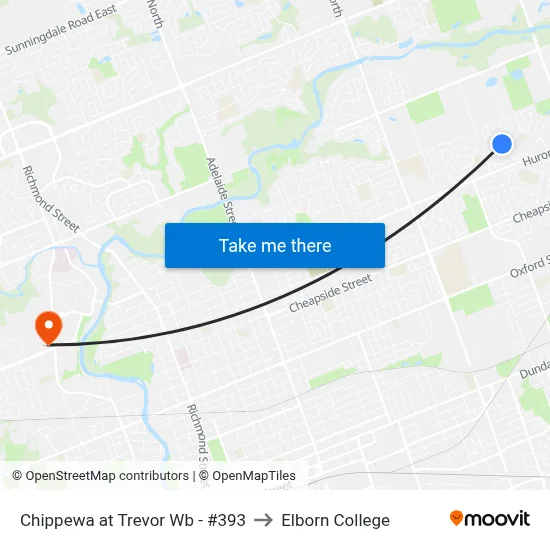 Chippewa at Trevor Wb - #393 to Elborn College map