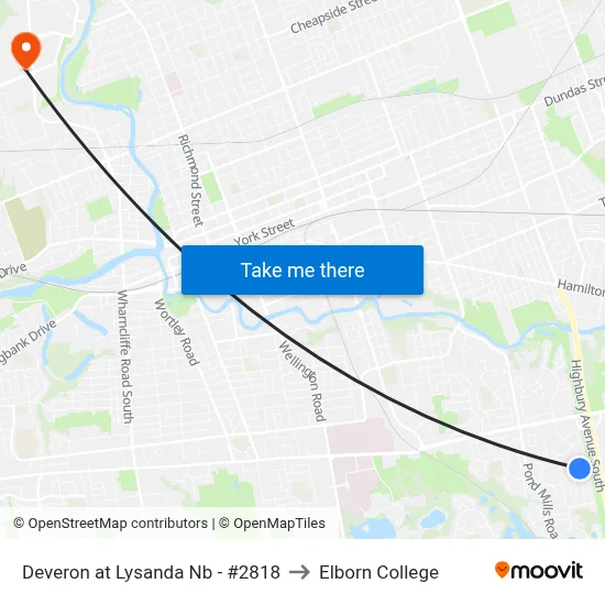 Deveron at Lysanda Nb - #2818 to Elborn College map