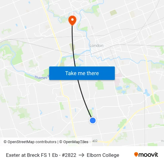 Exeter at Breck FS 1 Eb - #2822 to Elborn College map