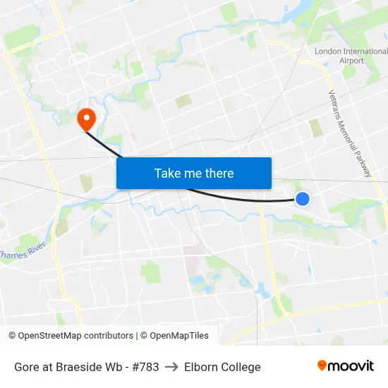 Gore at Braeside Wb - #783 to Elborn College map