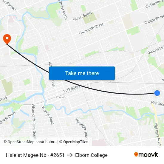Hale at Magee Nb - #2651 to Elborn College map