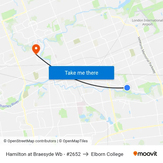 Hamilton at Braesyde Wb - #2652 to Elborn College map