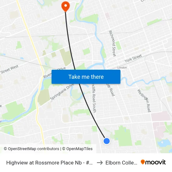 Highview at Rossmore Place Nb - #947 to Elborn College map