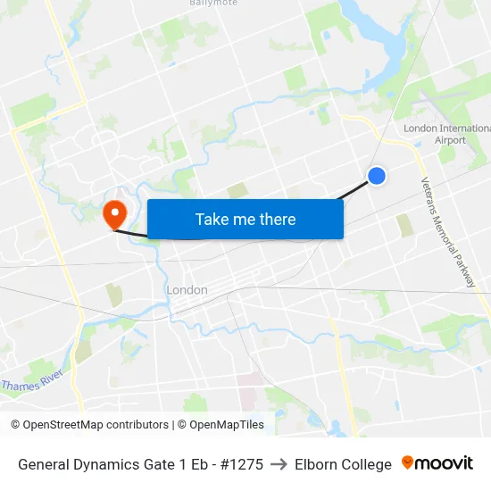 General Dynamics Gate 1 Eb - #1275 to Elborn College map
