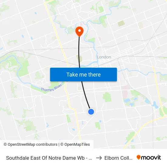 Southdale East Of Notre Dame Wb - #1695 to Elborn College map
