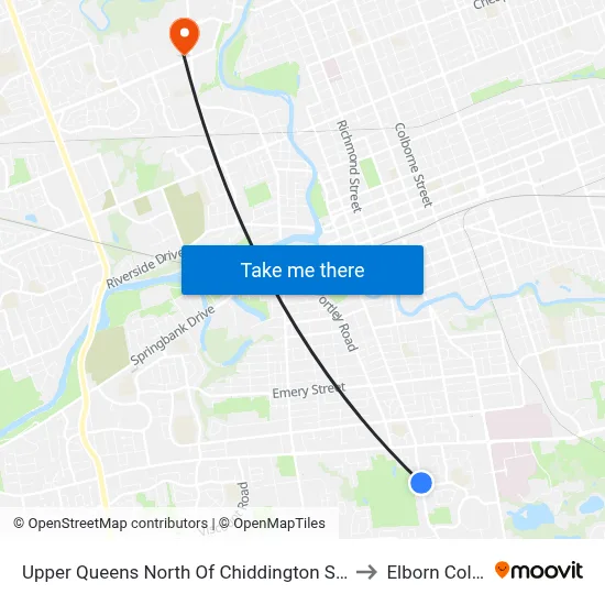 Upper Queens North Of Chiddington Sb - #1825 to Elborn College map