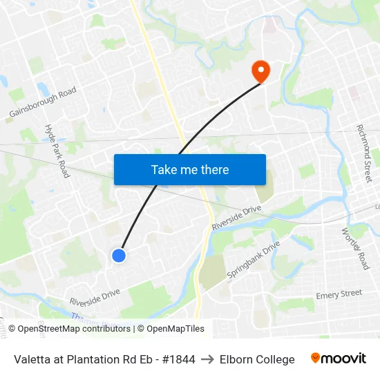 Valetta at Plantation Rd Eb - #1844 to Elborn College map