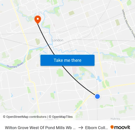Wilton Grove West Of Pond Mills Wb - #2299 to Elborn College map