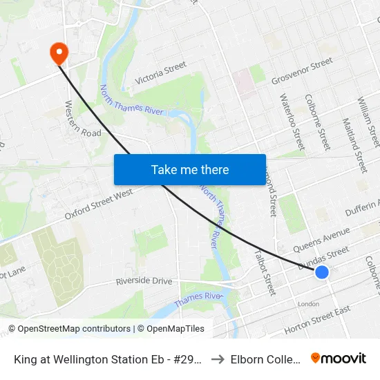 King at Wellington Station Eb - #2916 to Elborn College map