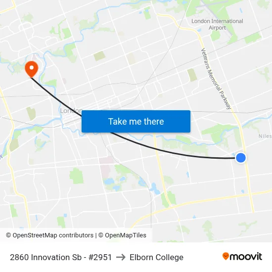 2860 Innovation Sb - #2951 to Elborn College map