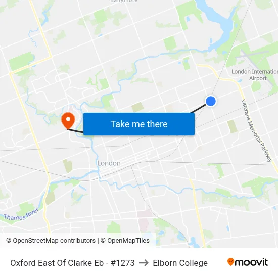 Oxford East Of Clarke Eb - #1273 to Elborn College map