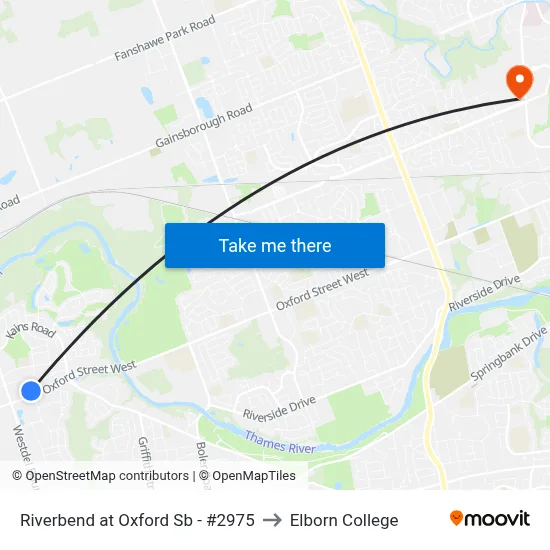 Riverbend at Oxford Sb - #2975 to Elborn College map