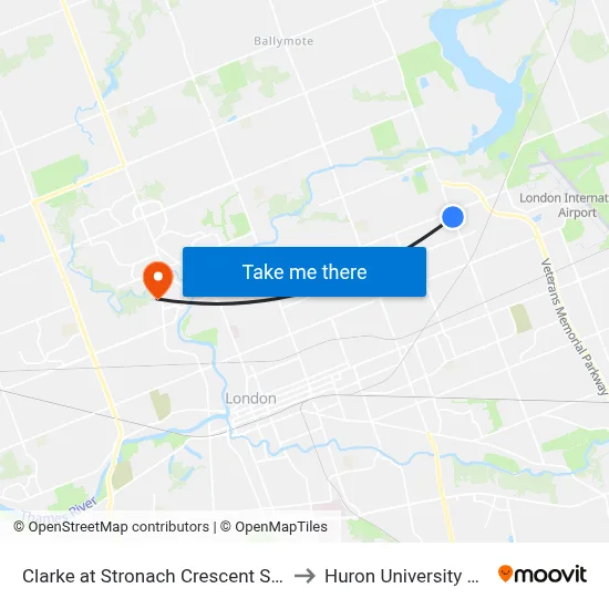 Clarke at Stronach Crescent Sb - #2936 to Huron University College map