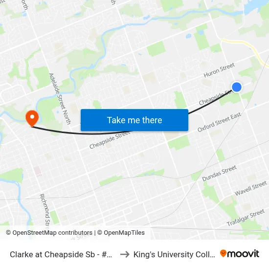 Clarke at Cheapside Sb - #2947 to King's University College map