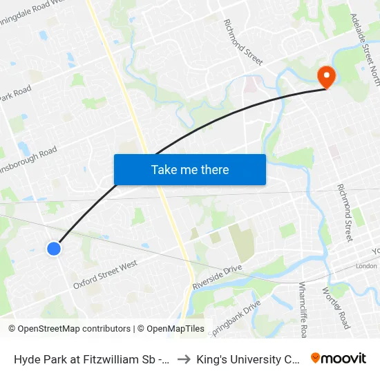 Hyde Park at Fitzwilliam Sb - #2396 to King's University College map
