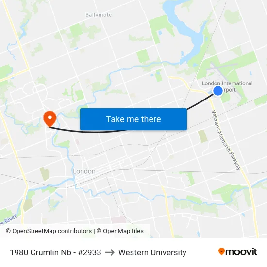 1980 Crumlin Nb - #2933 to Western University map