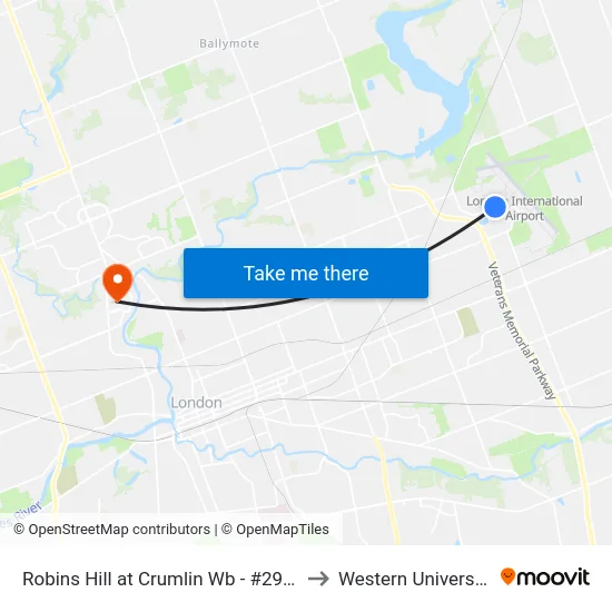 Robins Hill at Crumlin Wb - #2944 to Western University map