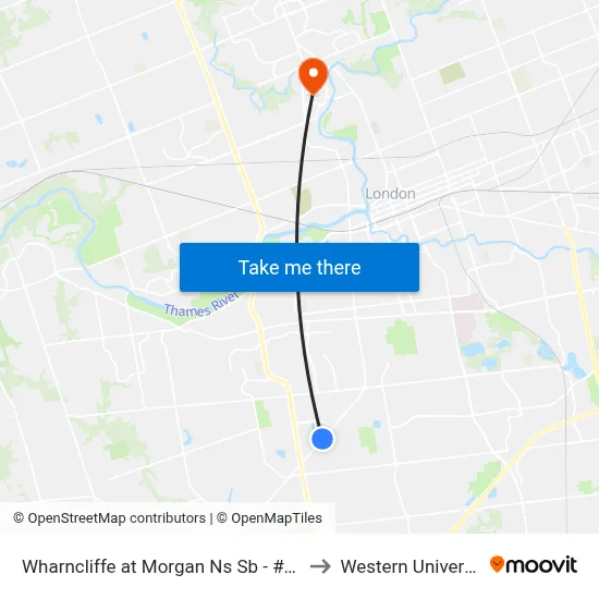 Wharncliffe at Morgan Ns Sb - #2961 to Western University map