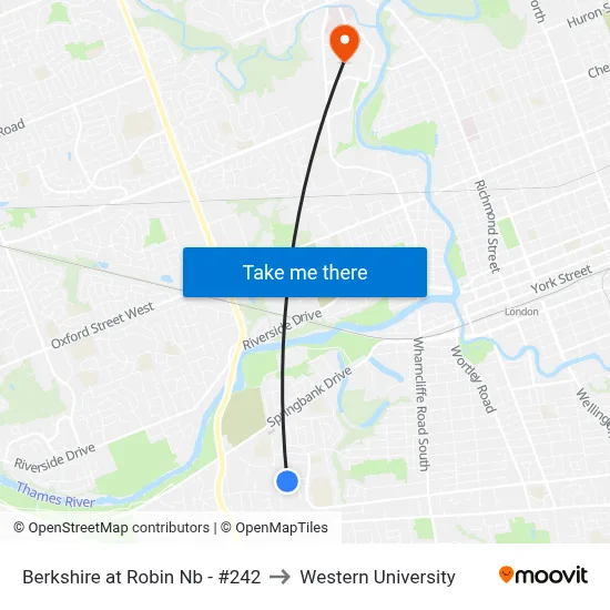 Berkshire at Robin Nb - #242 to Western University map