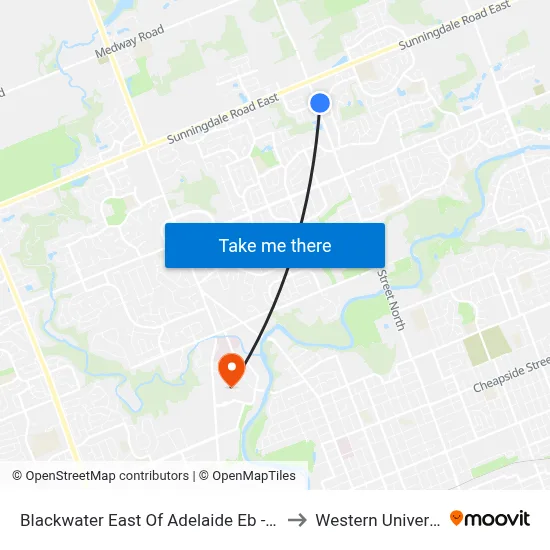 Blackwater East Of Adelaide Eb - #255 to Western University map