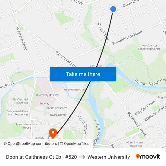 Doon at Caithness Ct Eb - #520 to Western University map