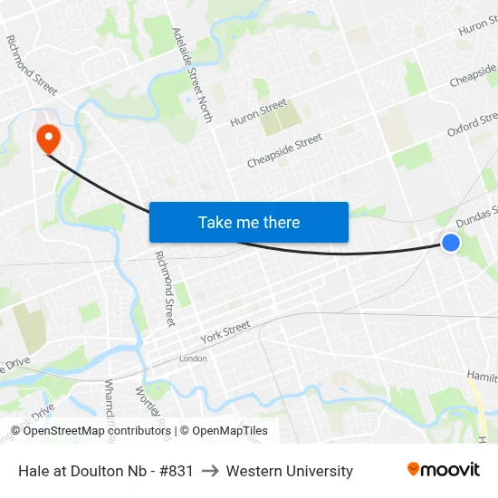 Hale at Doulton Nb - #831 to Western University map