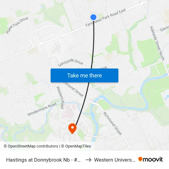 Hastings at Donnybrook Nb - #891 to Western University map