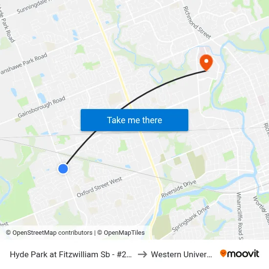 Hyde Park at Fitzwilliam Sb - #2396 to Western University map