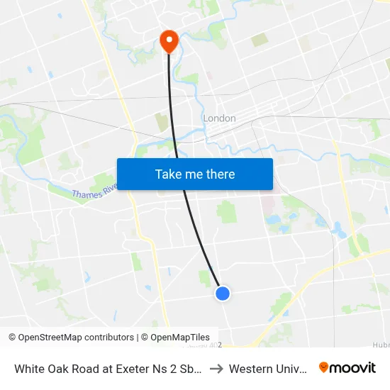 White Oak Road at Exeter Ns 2 Sb - #2905 to Western University map