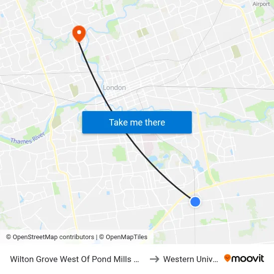 Wilton Grove West Of Pond Mills Wb - #2299 to Western University map