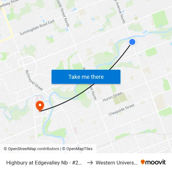Highbury at Edgevalley Nb - #2969 to Western University map