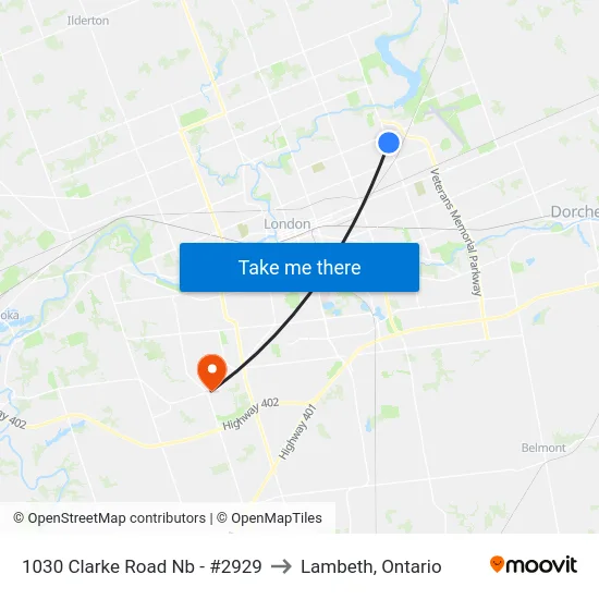 1030 Clarke Road Nb - #2929 to Lambeth, Ontario map