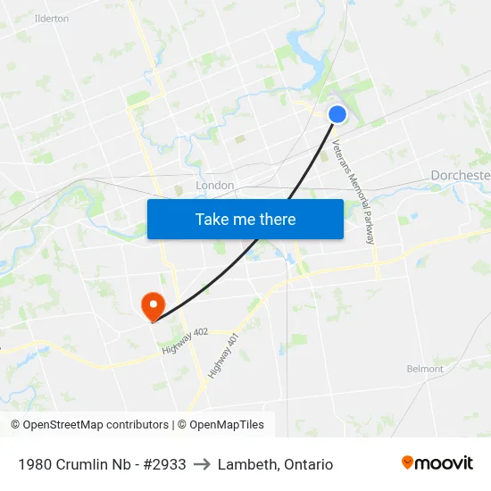 1980 Crumlin Nb - #2933 to Lambeth, Ontario map